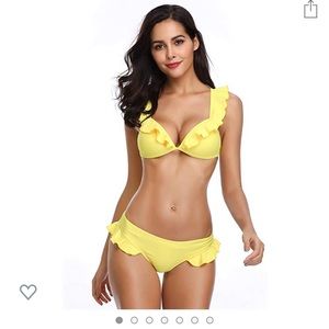 Yellow Ruffle Bikini